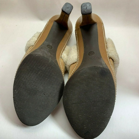 Coach Heel Slippers 3418 Kacie Womans Size 8.5 Tan - Picture 5 of 7